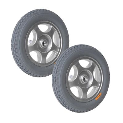 12 Inch Electric Wheelchair Rear Wheel Replacement, 12 1/2x2 1/4 Non-Slip Non-Inflatable Rubber Tire, Aluminum Alloy Wheel Hub, Bearing: 17mm