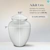 Geturns Embrace Adult Personalized Magnolia Flower Cremation Urns for Human Ashes I Large Pearl White Funeral Urn for Men and Women I 200 lbs view 3