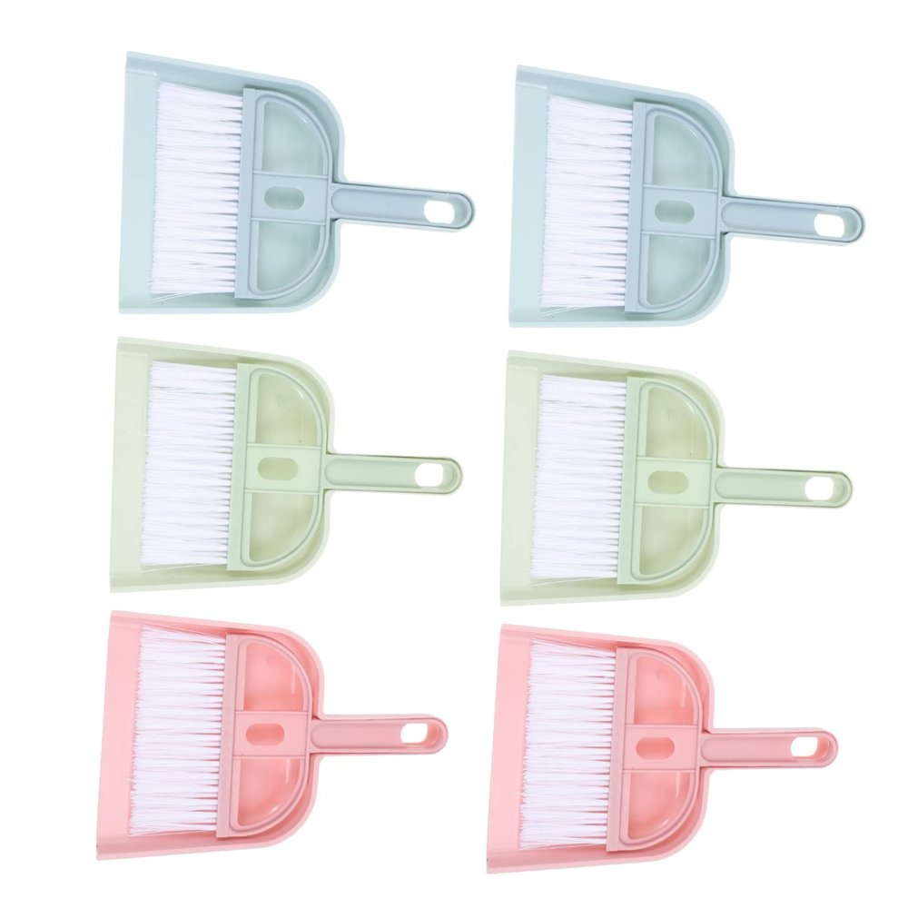 UTHCLO 6 Sets Mini Broom and Dustpan for Easy Desktop Cleaning Durable Pet Hair Removal Tools and Compact and Space Saving for Home Use