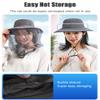 Mosquito Sun Hat with Net, Concealable Mesh, Drawstring Adjustable Skirt and Wind Cord, for Fishing Beekeeping Gardening (Dark Green) view 3