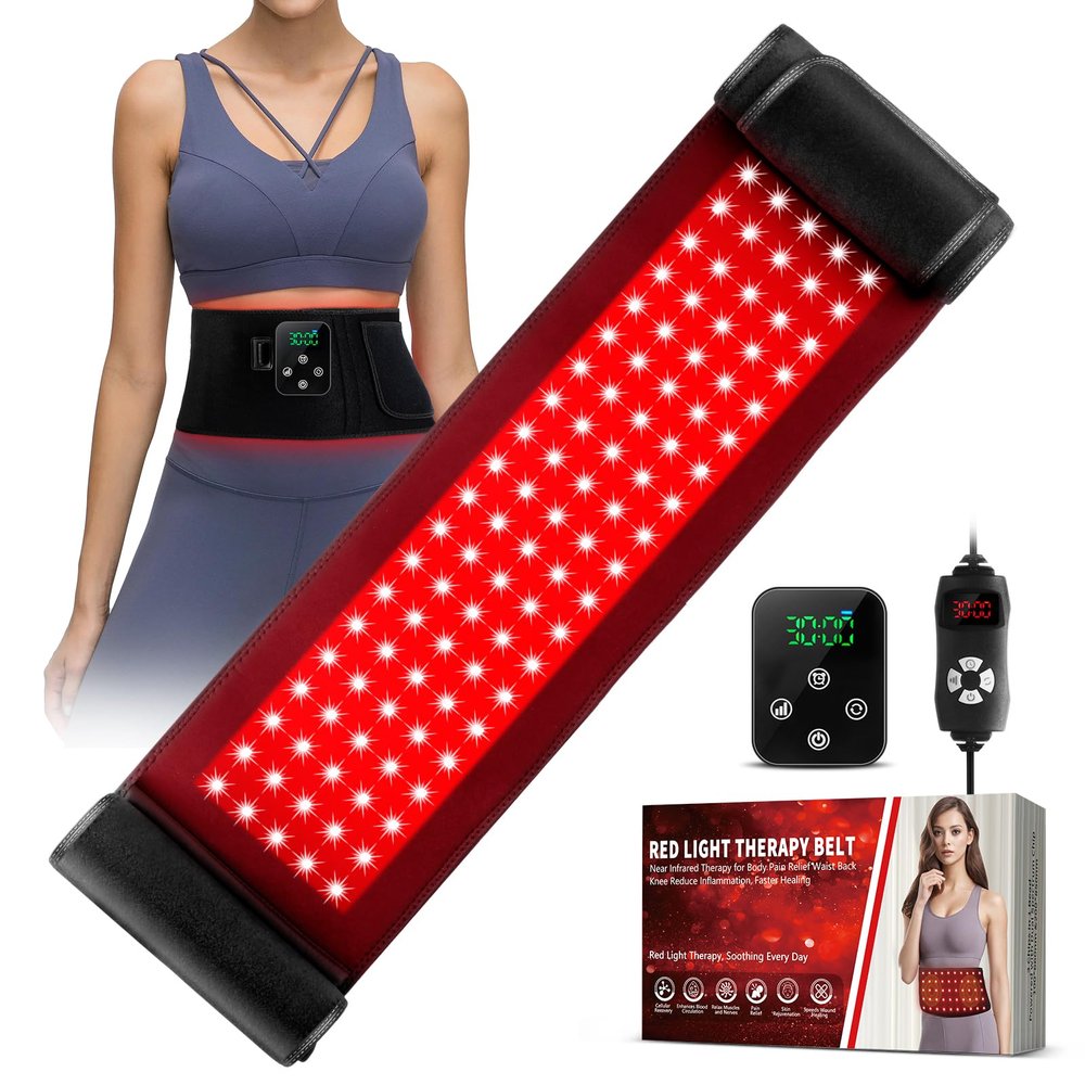 2-in-1 Cordless Red Light Therapy Belt, Wired & Wireless Controller