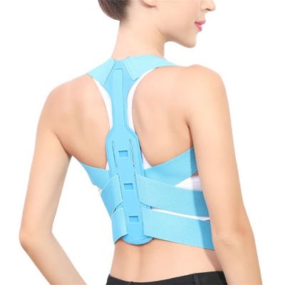 MVUYO Brace Support Belt Adjustable Back Posture Corrector Back Shoulder Lumbar Posture Correction Corset for Posture(Blue,M code)
