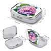 Watercolor Hydrangea Square Pill Box Travel Portable Pill Case 2 Compartment Medicine Metal Tablet Vitamin Holder Organizer for Purse Pocket view 2
