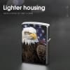 American Bald Eagle Lighter Case, Personalized Double-Sided Graffiti Lighter Protective Cover, Stylish Metal Lighters Sleeve for Men Women view 4