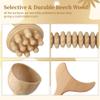 4-Piece Wooden Massage Therapy Set for Full-Body Relaxation, Includes Contouring Board, Cup, Roller Stick & Mushroom Massager view 2