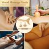 4-Piece Wooden Massage Therapy Set for Full-Body Relaxation, Includes Contouring Board, Cup, Roller Stick & Mushroom Massager view 3