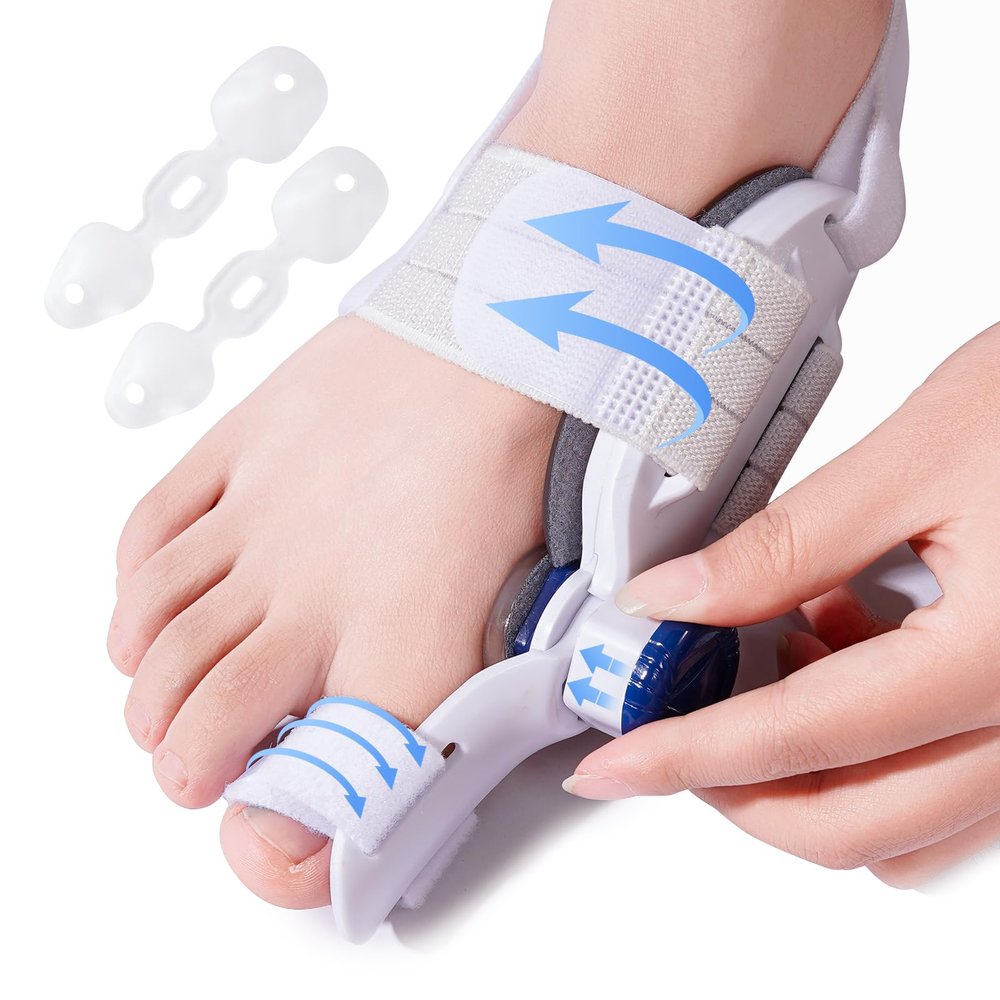 Bunion Corrector for Women Men Big Toe,Breathable Treatmedy Bunion Fix,Adjustable Knob Bunion Relief Orthopedic Toe Straightener with Bunion Silicone Pad,Suitable for Left and Right Feet(1PCS)