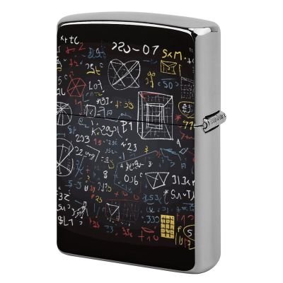 Mathematics and Physics Lighter Case, Personalized Double-Sided Graffiti Lighter Protective Cover, Stylish Metal Lighters Sleeve for Men Women