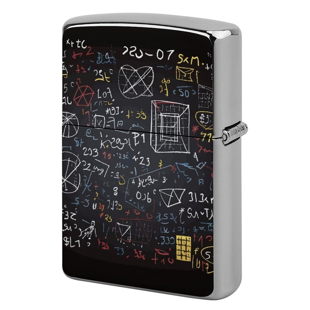 Mathematics and Physics Lighter Case, Personalized Double-Sided Graffiti Lighter Protective Cover, Stylish Metal Lighters Sleeve for Men Women