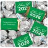 124 Pcs Green Graduation Class of 2026 Candy - Green Wrapped Miniatures and Silver Kisses For Party Favors, Goodie Bags, Dessert Tables And More (1.52 lbs) view 1