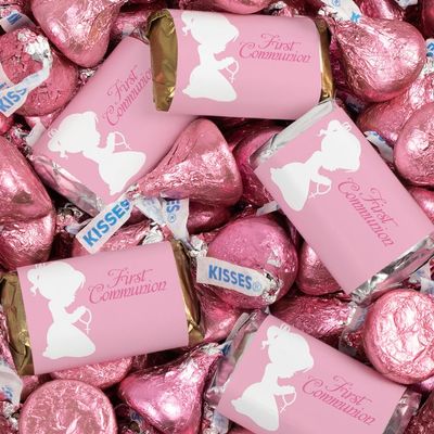124 Pieces Girl First Communion Assorted Chocolate Mix Party Favors (1.52lbs)