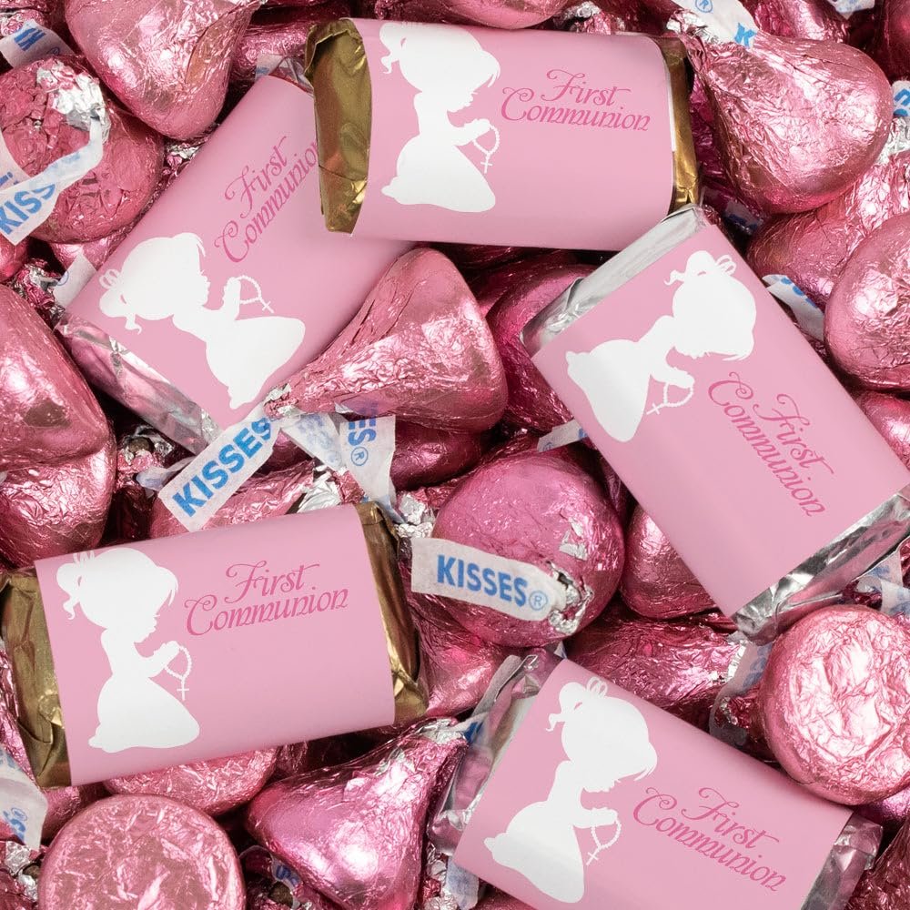 124 Pieces Girl First Communion Assorted Chocolate Mix Party Favors (1.52lbs)