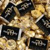 124 Pcs 70th Birthday Candy Party Favors Miniatures Chocolate & Gold Almond Kisses (1.58 lbs, Approx. 124 Pcs) view 1