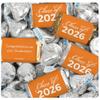 124 Pcs Orange Graduation Class of 2026 Candy - Orange Wrapped Miniatures and Silver Kisses For Party Favors, Goodie Bags, Dessert Tables And More (1.52 lbs) view 1