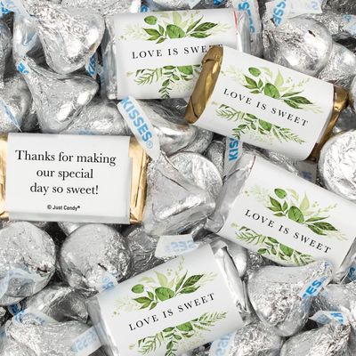 124 Pcs Wedding Candy Favors Miniatures Chocolate & Kisses (1.52 lbs) - Botanical