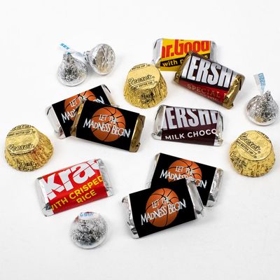 110 Pcs Basketball Party Candy Favors Chocolate Mix Let the Madness Begin (1.62 lbs, Approx. 110 Pcs) - Black