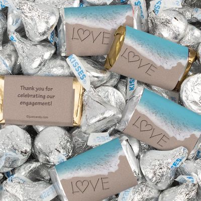 124 Pcs Engagement Party Candy Favors Miniatures Chocolate & Kisses (1.52 lbs, Approx. 124 Pcs) - Beach