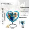 KARYLIZ Boat Urns for Human Ashes Adult Man - Heart Shaped Memorial Urn for Ashes for Women - Blue Urn for Female Mom & Dad - Large Cremation Urns for Human Adult Male - Combo 8 Inch & 3 Inch, Set 5 view 2