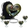 KARYLIZ Boat Heart Shaped Urns for Human Ashes Adult Man - Green Urn for Human Ashes Adult Male - Large Capacity Urn for Cremation Mother - Memorial for Female - Combo 8 Inch & 3 Inch, Set of 5 view 1