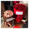SFCHEN Fabric Shaping Paper Cardboard Round Bouquet Flower Packaging Lined With Cardboard Flower Bouquet Integrated Molding Materials(Red) view 2