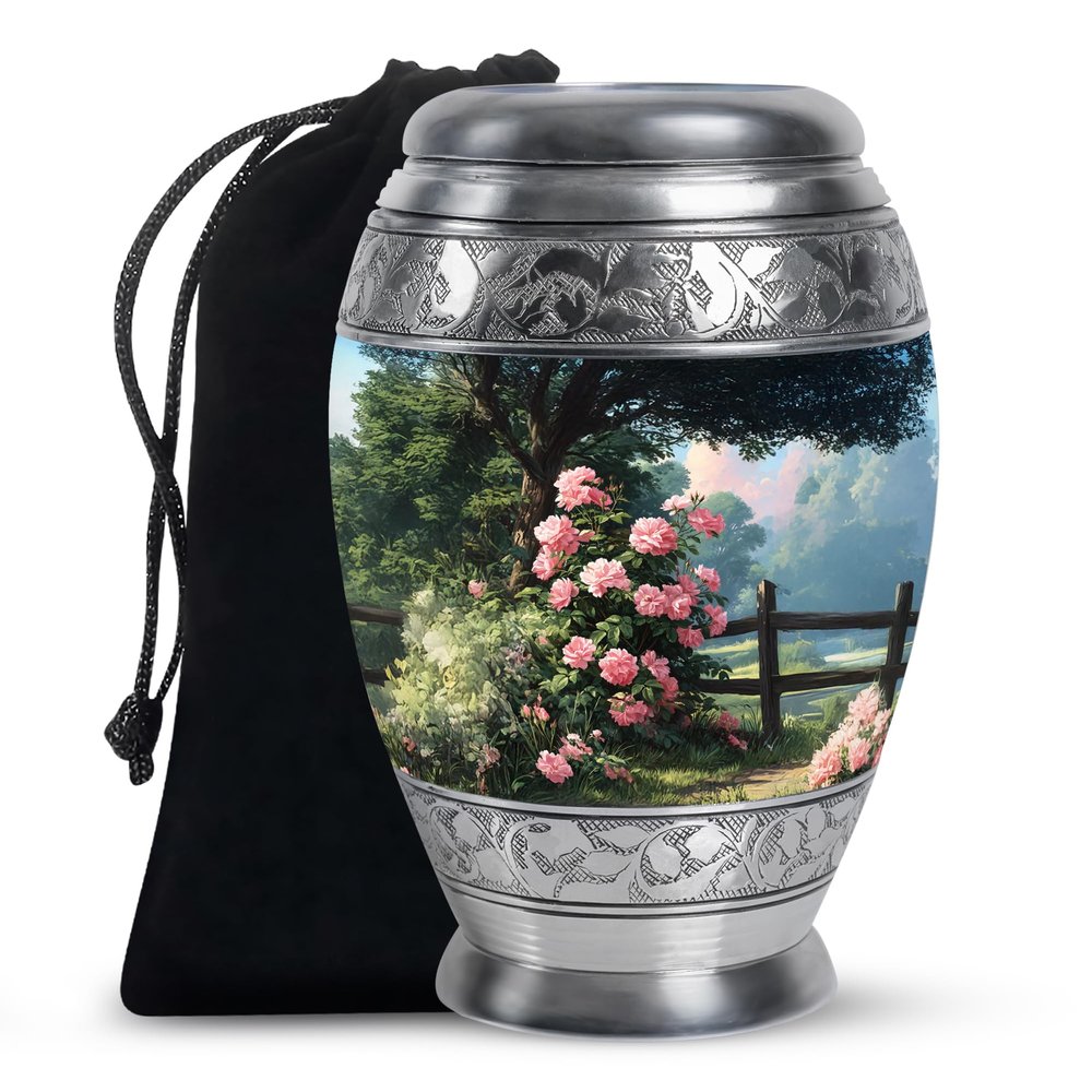 Remembrate Rose Adult Urns for Human Ashes Men Remains - Trees Funeral Large Urns for Human Ashes for Mom - Cremation Urn for Adult Male & Female - Memorial Ash Urn, 10 Inch 200 Cubic