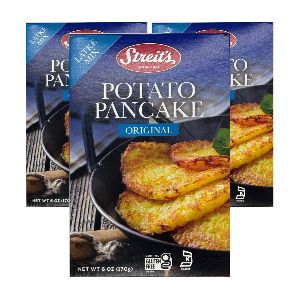 Streit's Potato Pancake Mix, Hash Browns - Kosher Certified, Suitable for Passover, Gluten Free, No MSG Added, Just Add Water, Vegan-Friendly, Family Owned (6oz, Pack of 3)