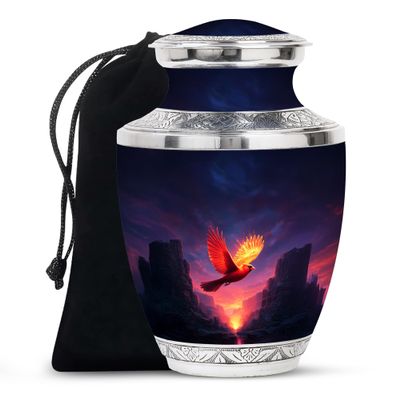 Red Cardinal Funeral Urns for Adult Ashes Men 10 Inch - Adult Urns for Human Ashes Women - Blue Cremation Urn for Women - Large Memorial Urn for Burial