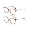 Jingyuton 2 Pack Fashion Myopia Distance Glasses For Men Women Blue Light Blocking Computer Nearsighted Glasses Oval Frame (Brown, 0.75, Diopters) view 1