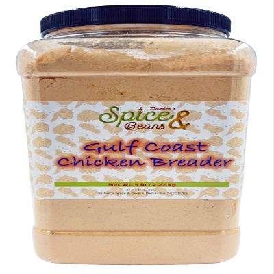 Gulf Coast Chicken Breader | Southern Style Seasoned Chicken Coating Mix for Fried Chicken Wings Tenders Sandwiches & Comfort Food | Crispy Restaurant Style Texture | 5 lb Bulk Container | Dashers Spice & Beans