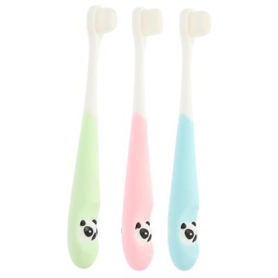 TOVINANNA 3pcs Manual Boys and Girls Toothbrushes Suction Base for Toddlers Months Oral Care Random Color