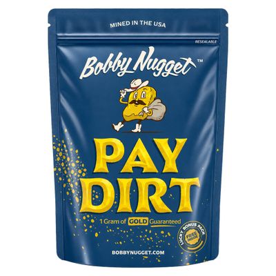Bobby Nugget Gold Paydirt | Gold Rush Panning Concentrates unsearched & Added | Gold Prospecting Pay Dirt + Guaranteed Luckys Bonus Bag | 1 Gram of Gold