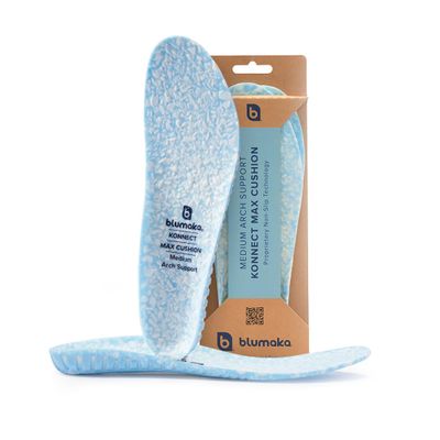 Blumaka Nonslip Athletic Insoles High Cushion & Stability Sport Inserts 93% of Pro Athletes Perform Better Flat Feet & Plantar Fasciitis (Medium Arch Support, Mens 5-5.5 | Womens 6-6.5)