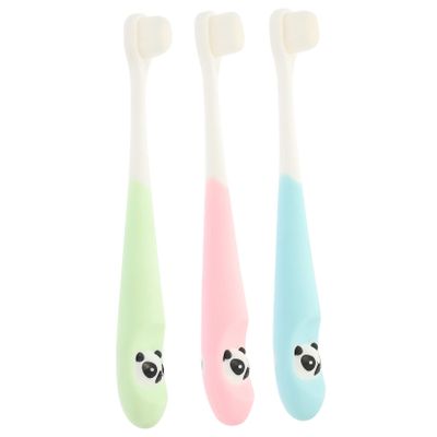 COLLBATH 3pcs Cartoon Toothbrush Soft Bristle Boys and Girls Toothbrush for Toddlers Handle Random Color
