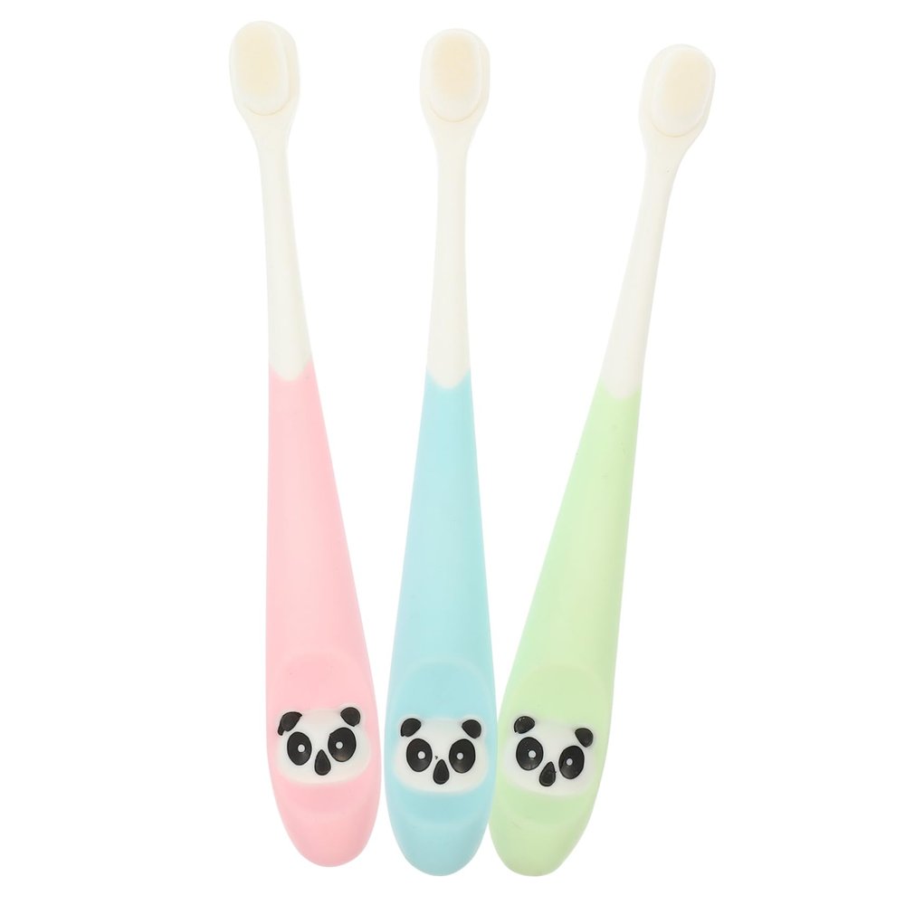 DEARMAMY 3pcs Ergonomic Handle Boy Girl Toothbrushes Boys and Girls Travel Toothbrushes Soft Bristles Random Color