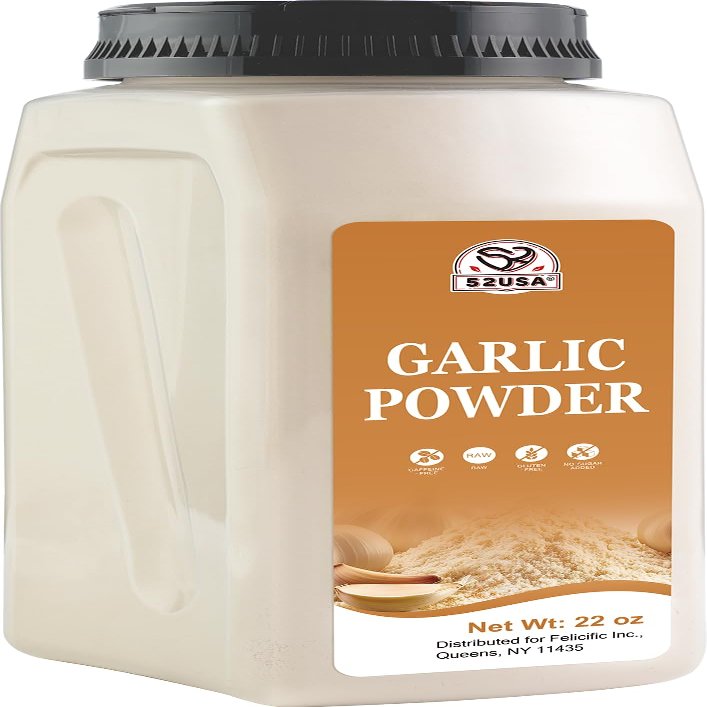 52USA Garlic Powder 22 oz (1.54Lb), Fine Garlic Powder Seasoning for Cooking, Grilled Meats, Salads, Flavor Vegetables and Dressings, Gluten Free