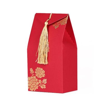 Decorative Boxes Chinese Style Wedding Shower Candy Boxes Paper Gift Box Red - 40 Piece