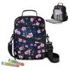 AZULCUSTO Stylish Diabetes Organizer with Insulin Pen Holder Compact Travel Case for Supplies Hidden Pockets Fashion Prints Medical Carring Case for Outdoors Floral Print view 1