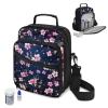 AZULCUSTO Stylish Diabetes Organizer with Insulin Pen Holder Compact Travel Case for Supplies Hidden Pockets Fashion Prints Medical Carring Case for Outdoors Floral Print view 2