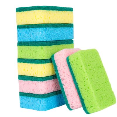 HOODANCOS 8Pcs Colorful Double Sided Sponge Scrubber for Dish Washing Kitchen Cleaning and Scrubbing Dishes Bowls Non Scratch Dual Sided Cleaning Pads Lightweight Versatile