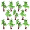 12 PCS Palm Tree Cupcake Toppers Plastic Green Miniature Palm Tree Coconuts Figurines Cake Topper Decorations for Micro Aquarium Garden Plant Building Landscape Birthday Party Supplies view 1