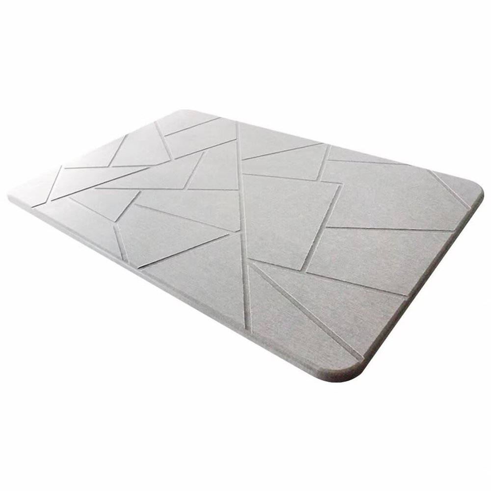 ATOLY Stone Bath Mat Diatomaceous Shower Mat 23.6''15.4" Super Absorbent Diatomite Stone Bath Mat for Bathroom Kitchen Bathtub