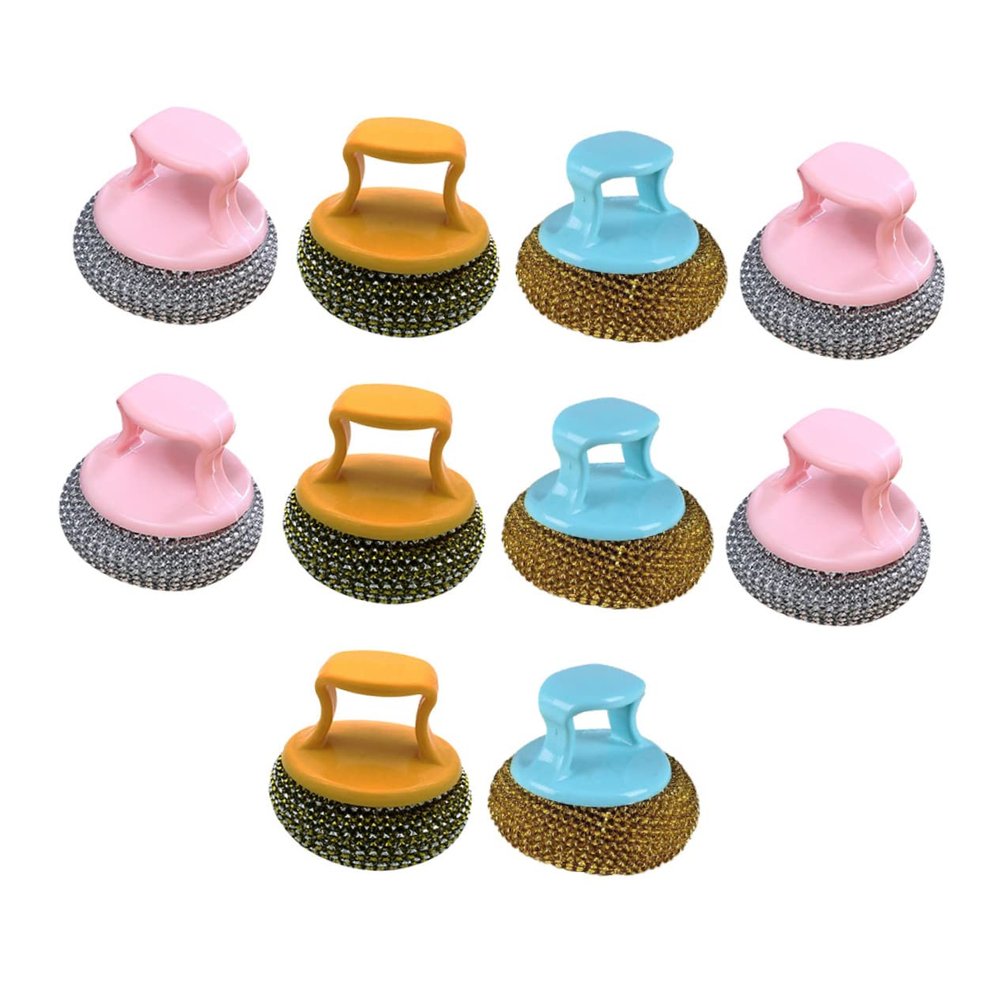 Wire Ball Dish Scrubber 10pcs Plastic Kitchen Cleaning Brush