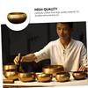 BESPORTBLE Handmade Tibetan Singing Bowl Set 7-inch Copper Meditation Bowl for Yoga and Healing Wooden Mallet and Cushion view 3