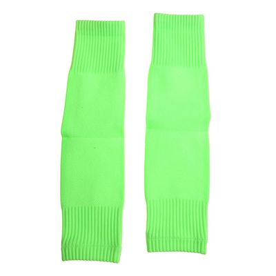 1Pair Adult Unisex Breathable Football Socks Casual Soccer Leg Sleeves Calf Socks Comfort Shin Guard Holders(Fluorescent Green)