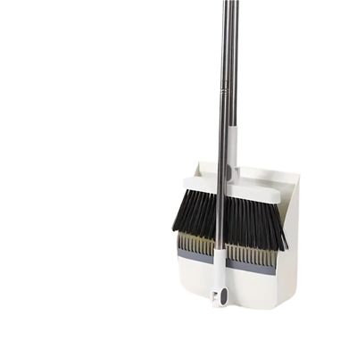 1 Set Household Broom and Dustpan Set Durable Sweeping Broom and Dustpan with Long Handle for Home Office School Dorm for Cleaning(White)