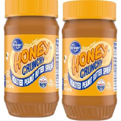 Crunchy Honey Roasted Peanut Butter Spread Gluten Free (2 Jars, 16 oz. each)