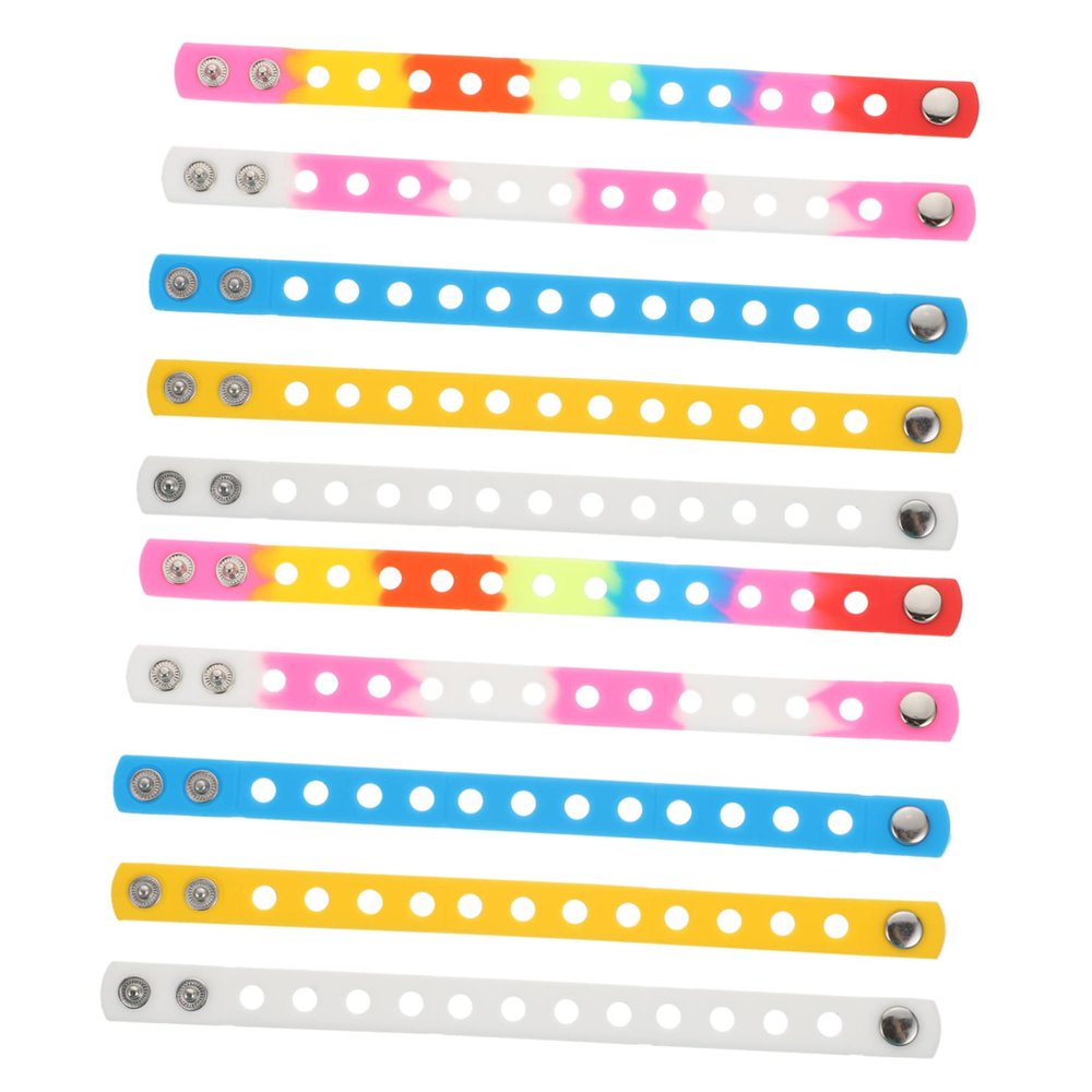 Abaodam 10pcs Silicone Sports Wristbands Festival Bracelets for Men Women Decorative Wristband Comfortable Wrist Bands
