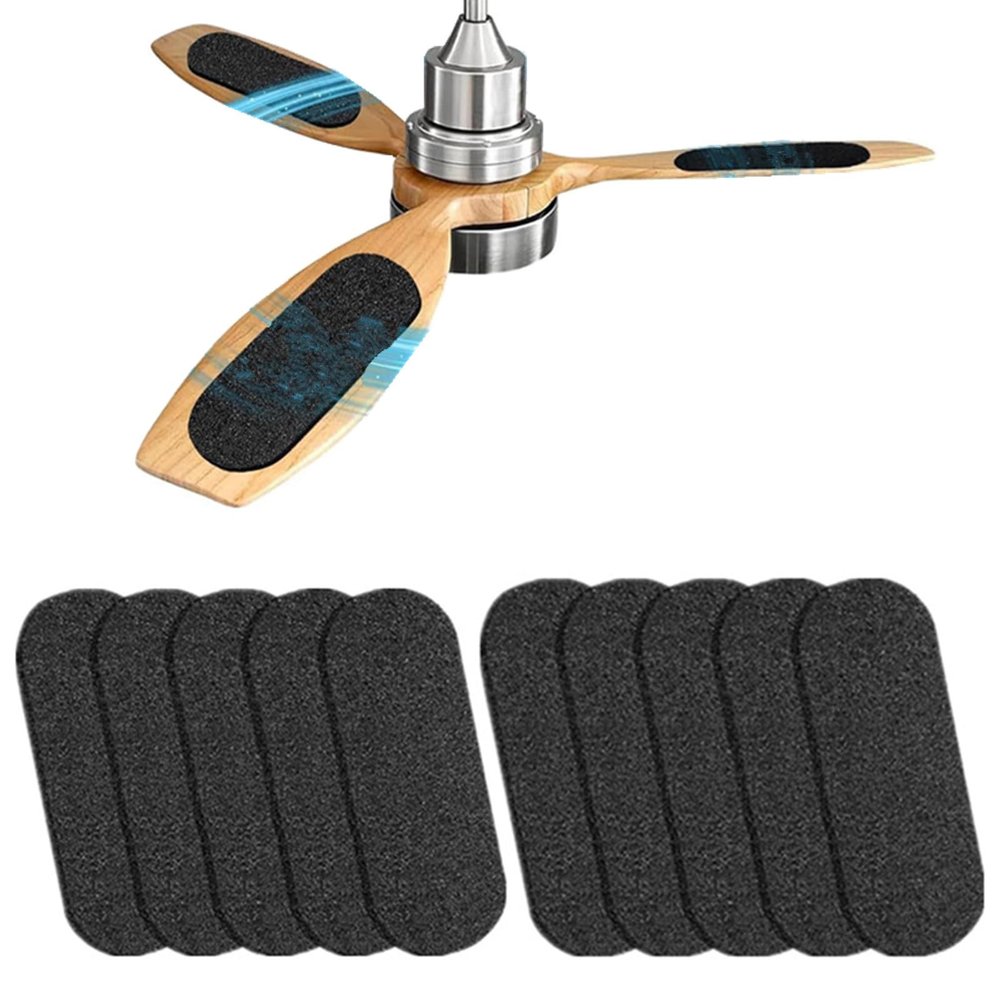 10 Pcs Ceiling Fan Filters for Blades, Activated Coconut Shell Carbon Air Filter Easy-Stick Ceiling Fan Blade Filters for Home Office Common Household Contaminants (10)