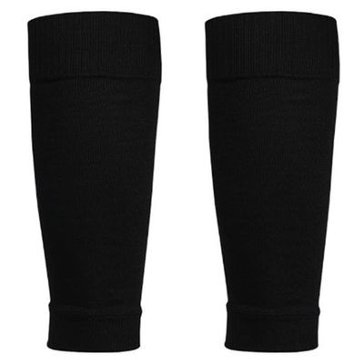 1Pair Adult Unisex Breathable Football Socks Casual Soccer Leg Sleeves Calf Socks Comfort Shin Guard Holders(Black)