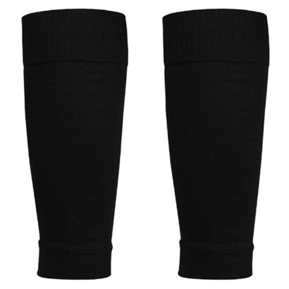 1Pair Adult Unisex Breathable Football Socks Casual Soccer Leg Sleeves Calf Socks Comfort Shin Guard Holders(Black)